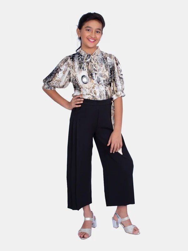 Girls Abstract Print Pant with Shirt 18513